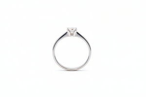 White Gold Solitaire Diamond Ring with two diamonds under setting, 14k TDW: 0.42 CT VS FG