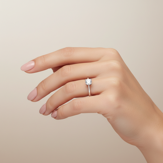 14K White Gold Two-Diamond Under-Setting Ring