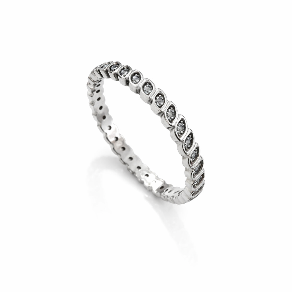 Sterling Silver CZ Eternity Band Ring