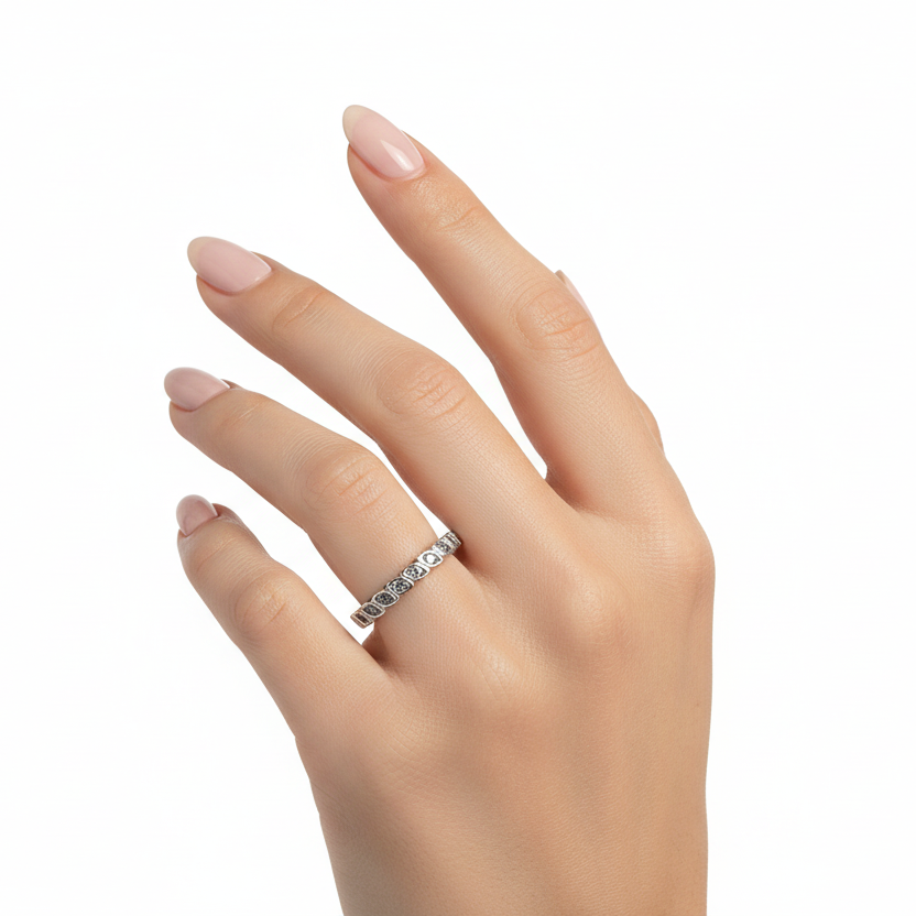 Sterling Silver CZ Eternity Band Ring