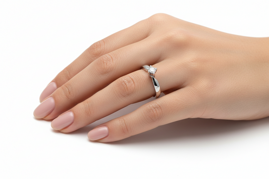 White Gold Solitaire Diamond Ring Centre Stone, 0.25 CT VS H 14k