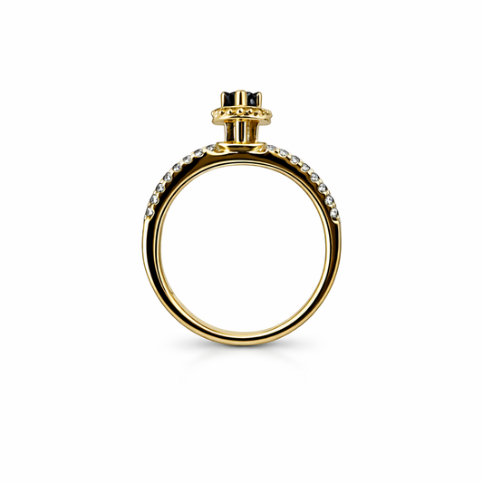 Two-Tone White and Yellow Gold Marquise Shape Tanzanite and Diamond Ring, 14k, T:0.54ct, TDW: 1.12ct SI GH