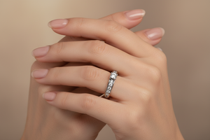 Two Tones Gold Ring with Round Cut Natural Diamond Ring 14k, TDW :0.36 CT SI2 GH