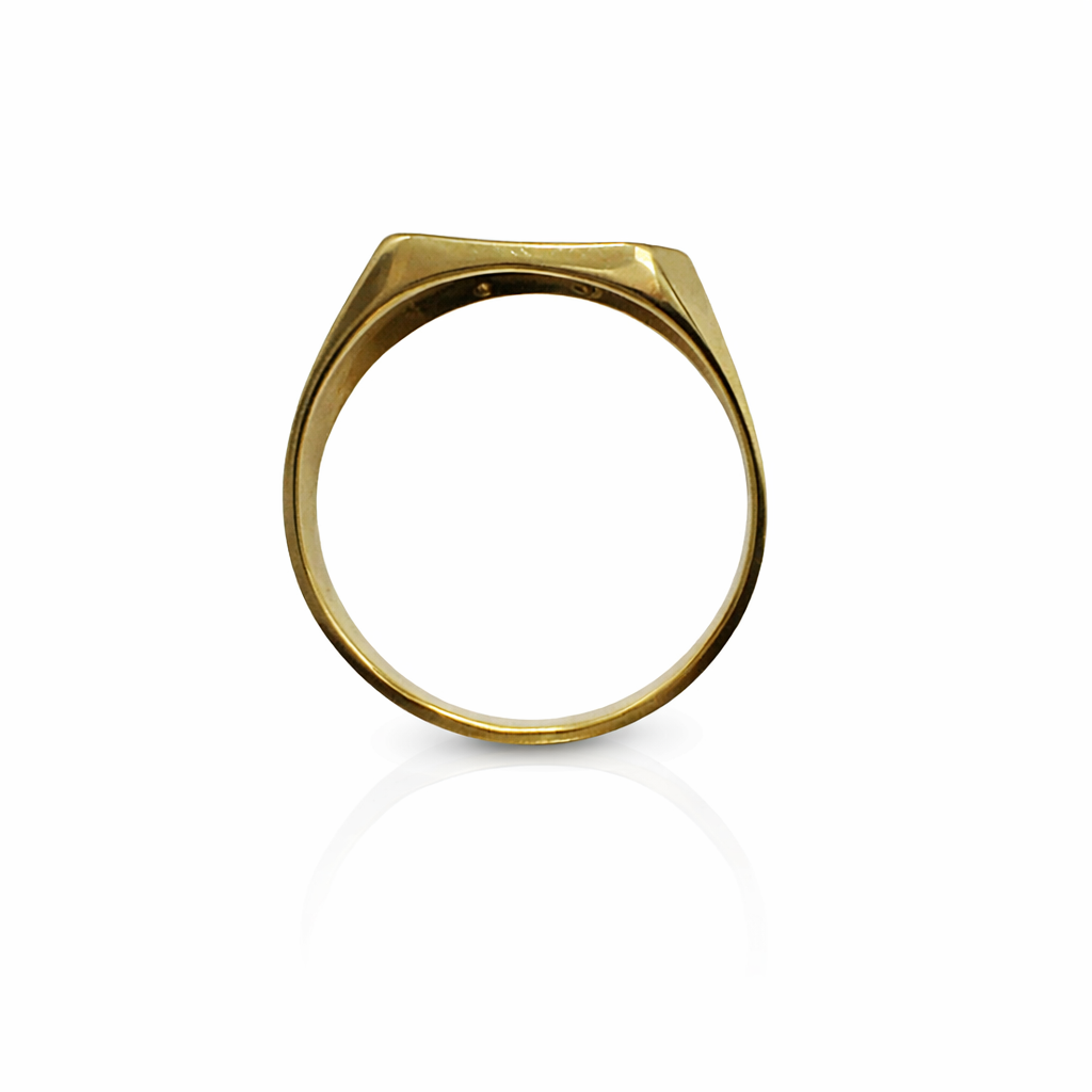 10K Yellow Gold Ring LOVE Design with Small Diamond, TDW; 0.01ct