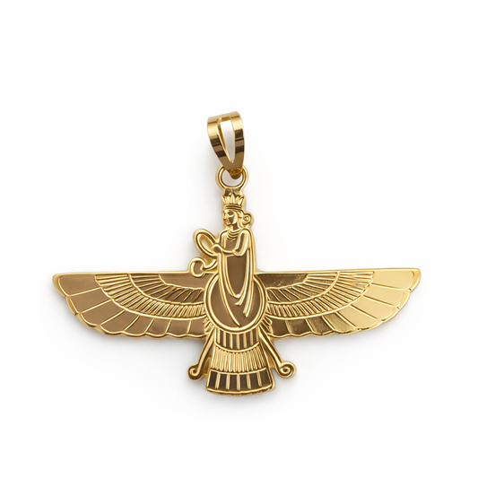Yellow Gold Farvahar Pendant 18k