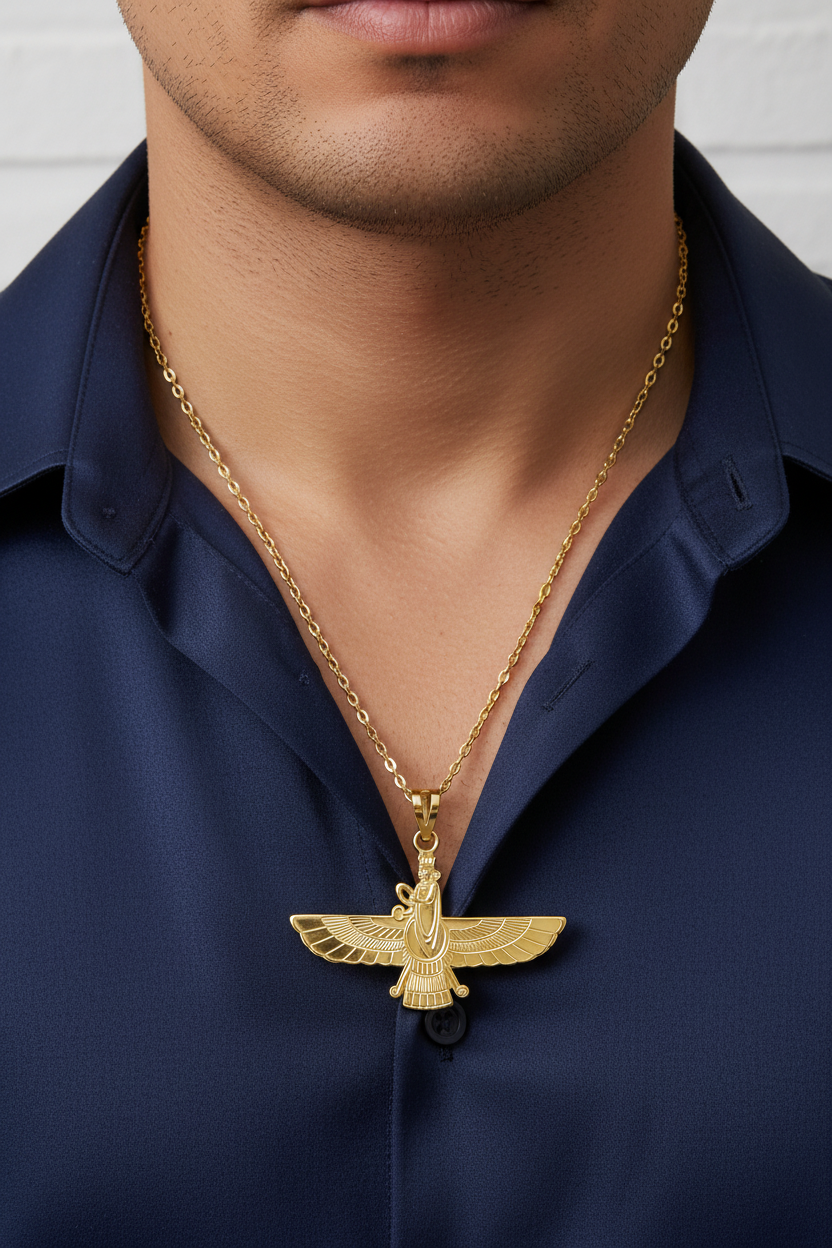 Yellow Gold Farvahar Pendant 18k