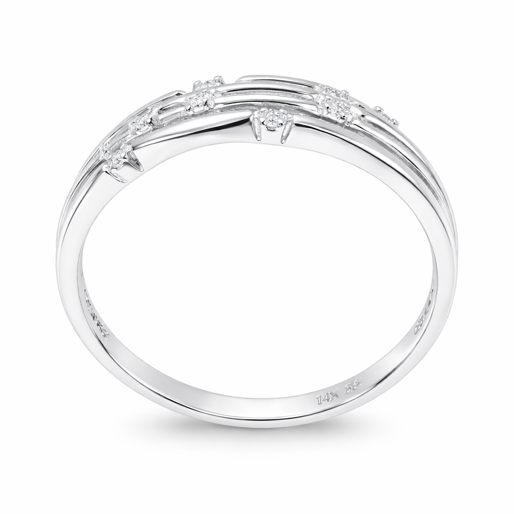 10K White Gold Starlit Strands Diamond, TDW: 0.01ct
