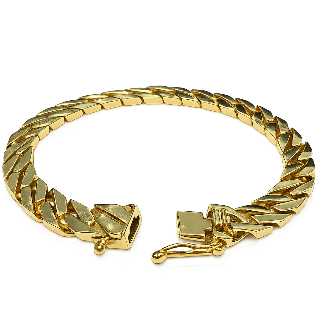 18K Yellow Gold Flat Curb Bracelet 18.13gr 7 1/2"