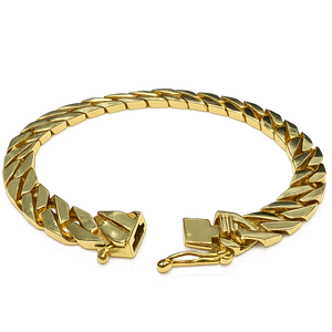18K Yellow Gold Flat Curb Bracelet 18.13gr 7 1/2"