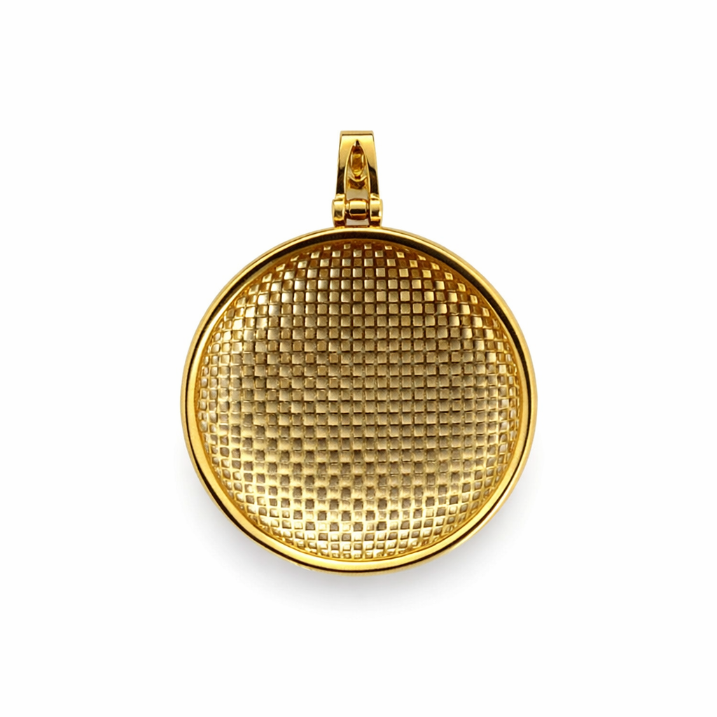 Two-tone Italian Mesh Dome Pendant, 18k, 7.1gr