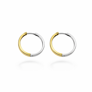 Two Tone Gold Hoop Earrings 10k