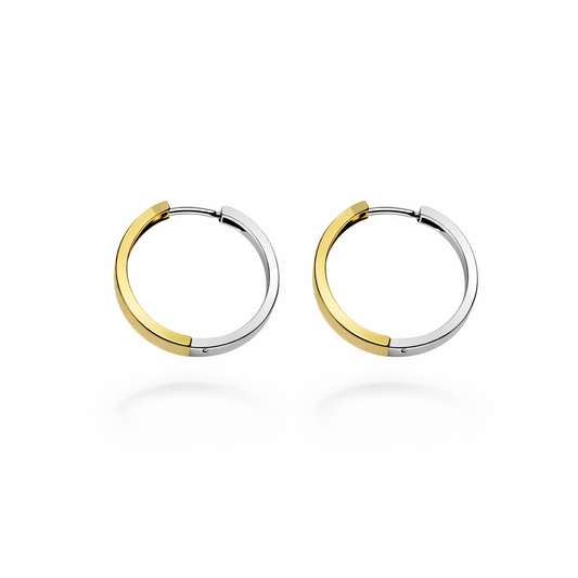 Two Tone Gold Hoop Earrings 10k