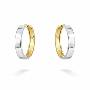 Two Tone Gold Hoop Earrings 10k