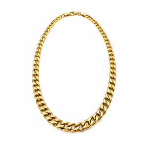 Yellow Gold Hollow Cuban Link Chain 18k, 21gr