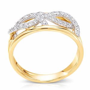 18K Two – Tone Gold Diamond Infinity Ring TDW: 0.15ct SI GH