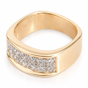 Yellow Gold Square Panel Diamond Pavé Band Ring 14K TDW: 0.54ct. VS1-2 FG