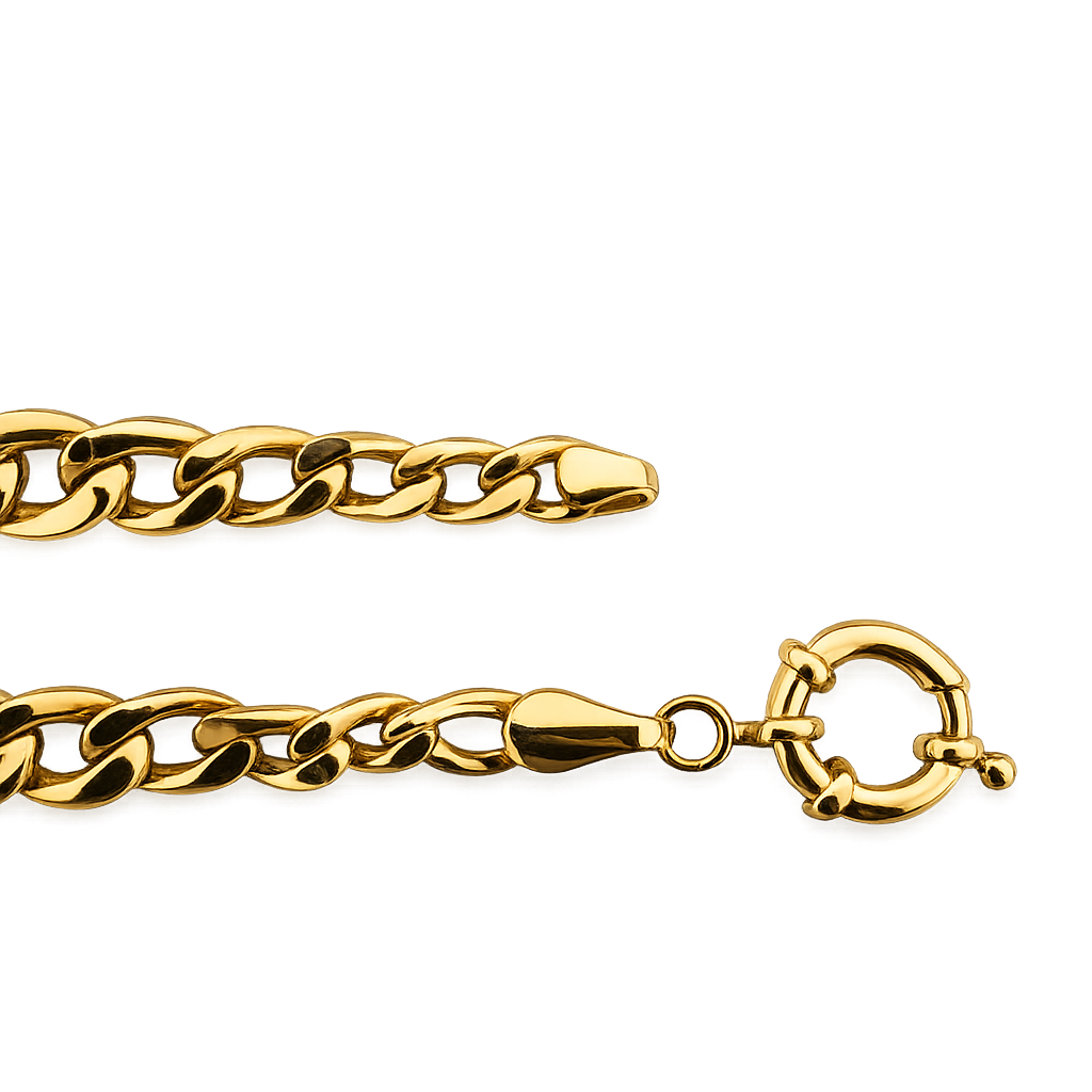 Yellow Gold Cuban Link Bracelet, 18k, 12.18gr, 7.5Inch