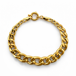 Yellow Gold Cuban Link Bracelet, 18k, 12.18gr, 7.5Inch