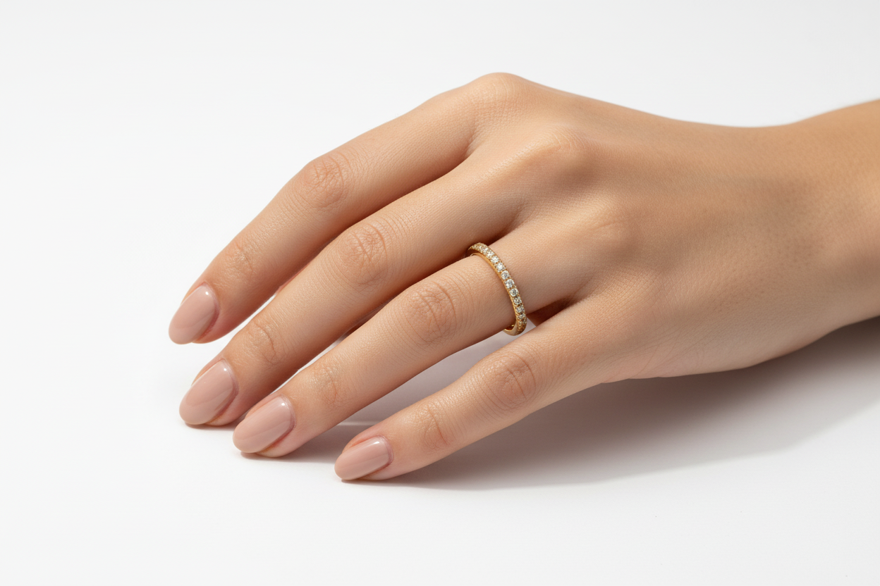 14K Yellow Gold Bridal Diamond Band with 21 Round Diamonds TDW: 25.00ct