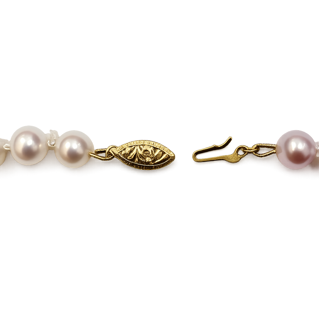 Fresh-water Pearl Necklace with Multicolor Pearls, 14k