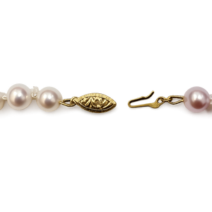 Fresh-water Pearl Necklace with Multicolor Pearls, 14k