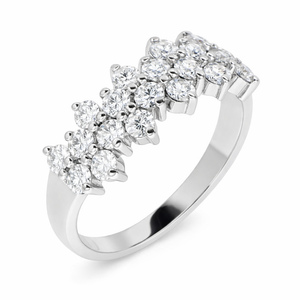 White Gold Cocktail White Gold Diamond Cluster Band Ring 14k, TDW: 0.4ct SI GH
