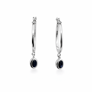 925 Sterling Silver Blue CZ Dangle Earrings