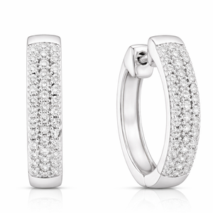 14K White Gold small Hoop Earring setting with 0.25ct Diamonds G I1