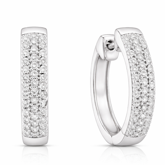 14K White Gold small Hoop Earring setting with 0.25ct Diamonds G I1
