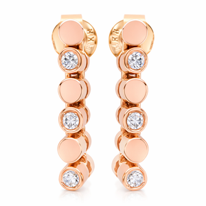18K Yellow Gold Rolex Chain Diamond Earrings. TDW: 0.12ct VS GH