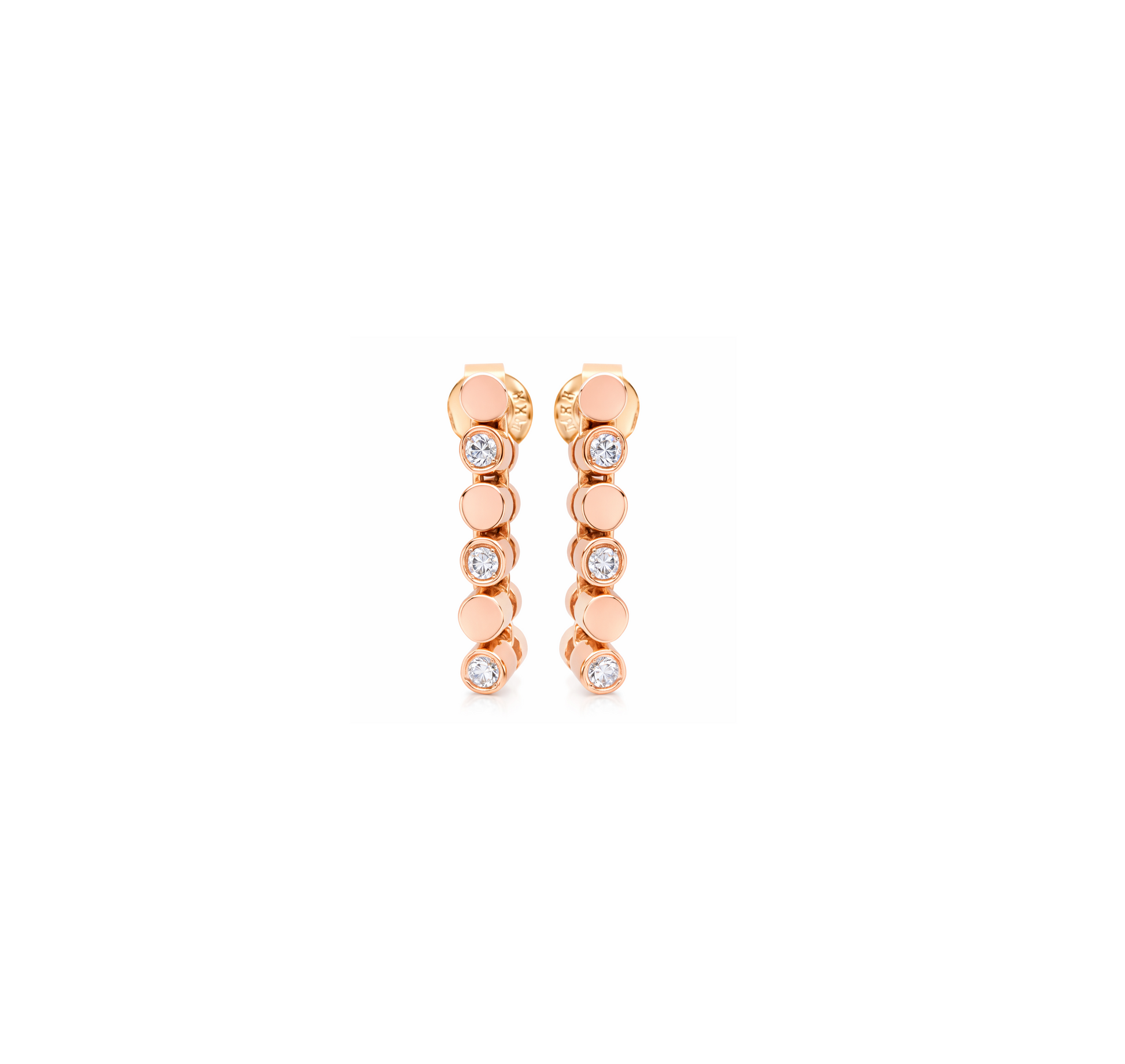 18K Yellow Gold Rolex Chain Diamond Earrings. TDW: 0.12ct VS GH