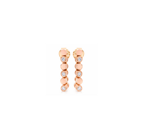 18K Yellow Gold Rolex Chain Diamond Earrings. TDW: 0.12ct VS GH