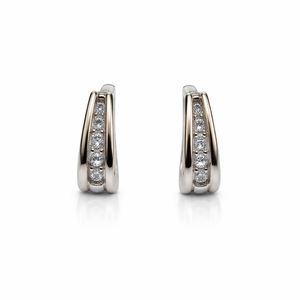 14K White Gold Lever Back Diamond Earrings. TDW: 0.28ct