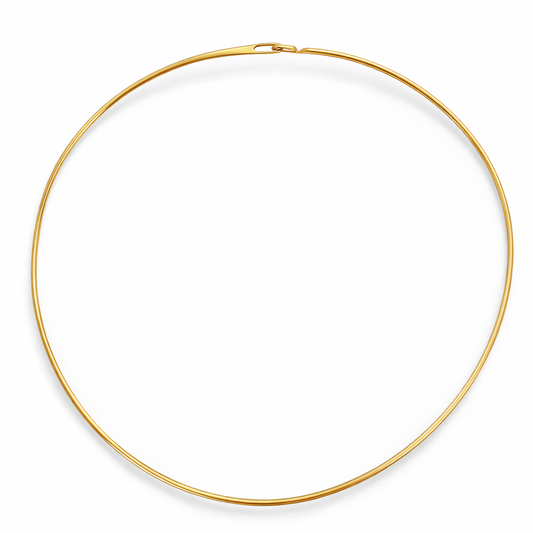 Yellow Gold Solid Torque Neklace 18k