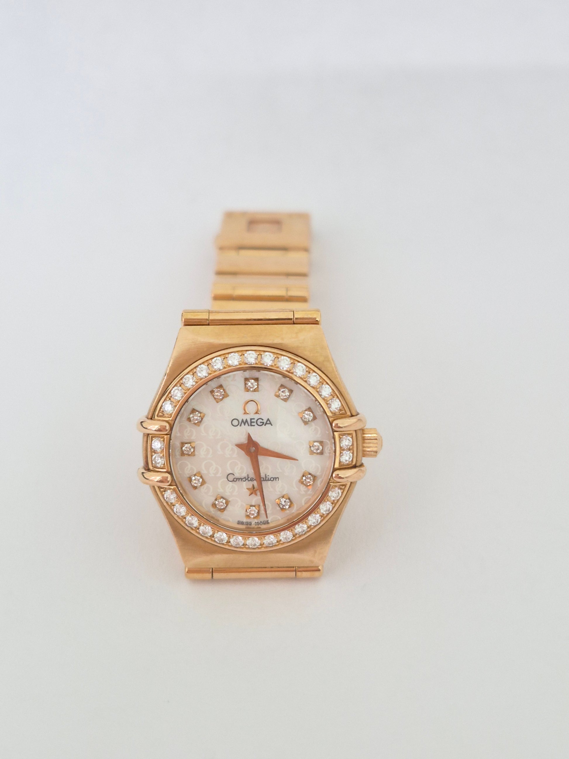18K Omega Constellation Diamonds MOP Dial $ Bezel / Yellow Gold – Resale Vintage