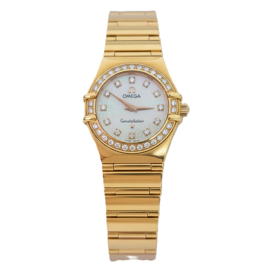 18K Omega Constellation Diamonds MOP Dial $ Bezel / Yellow Gold – Resale Vintage