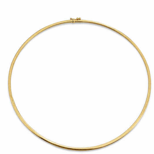 Yellow Gold Omega Chain Necklace 14k