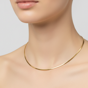 14K Yellow Gold Omega Chain Necklace