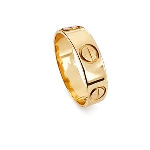 18K Yellow Gold Love Design Engraving Band 4.8mm 2.78gr