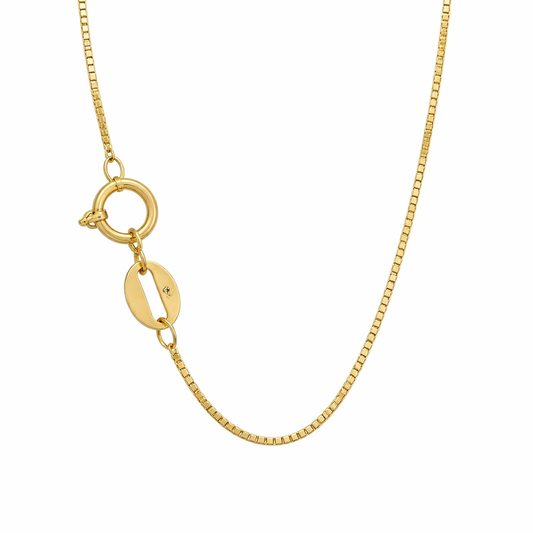 Yellow Gold Box Chain 18k 20 inches
