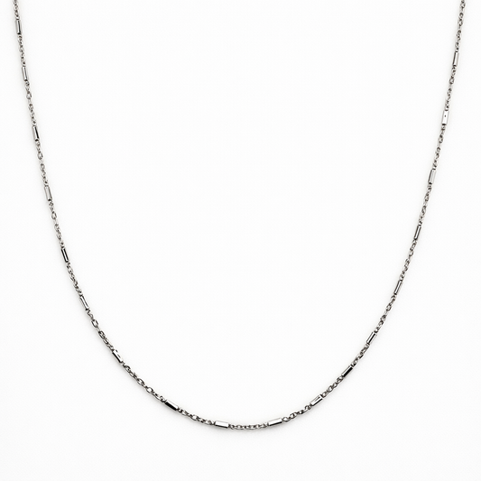 White Gold Diamond Cut Bead Chain, 18k, 1.67gr, 16Inch