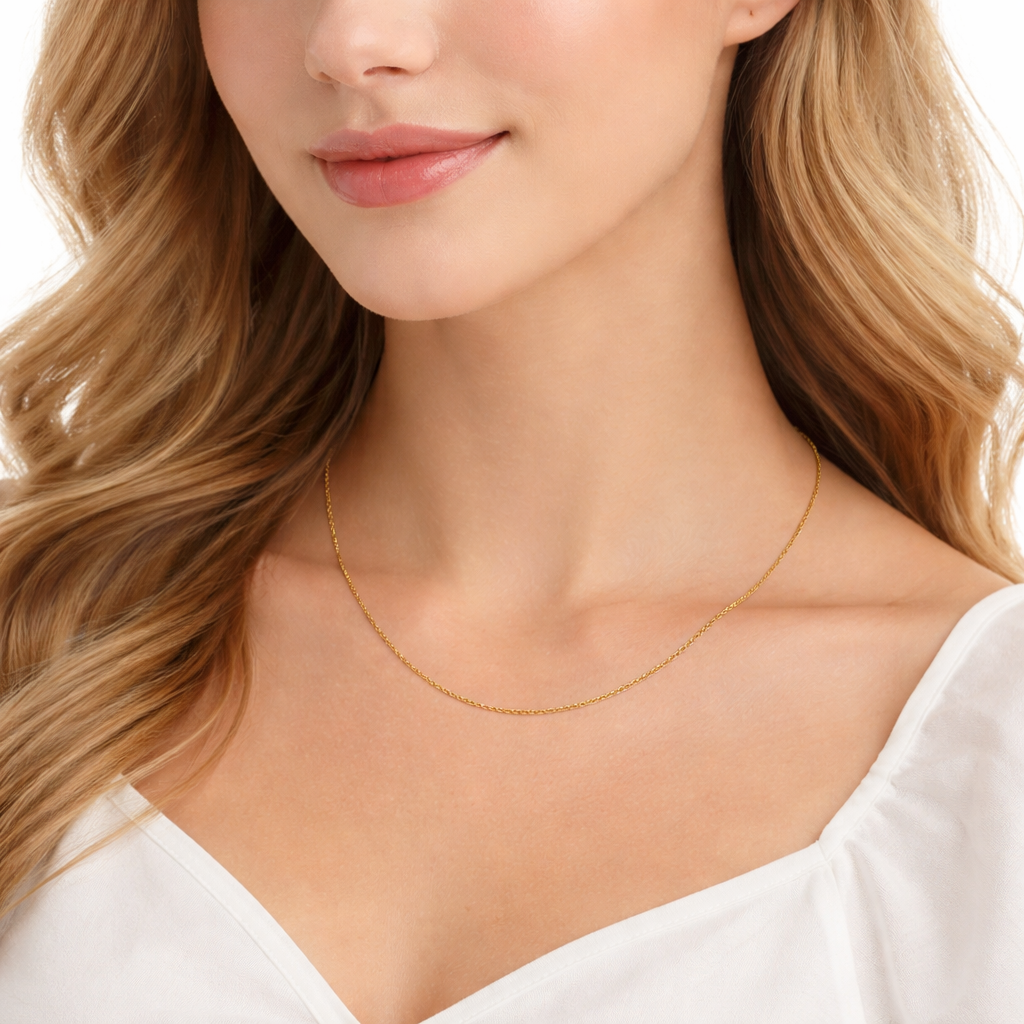 Yellow Gold Cable Link Chain 18k 20 Inches