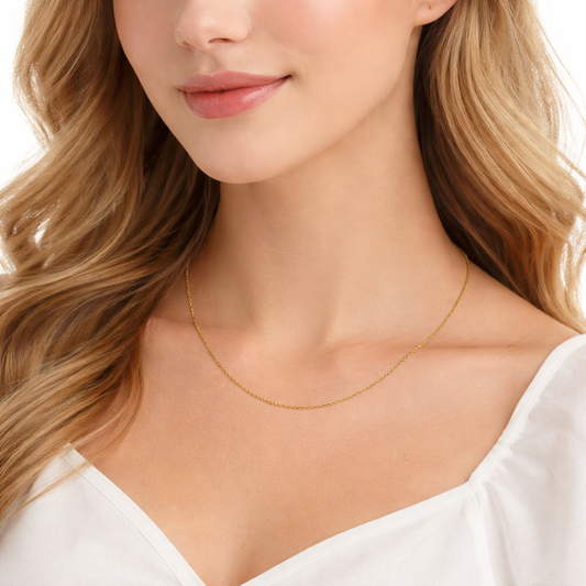 18K Yellow Gold Cable Link Chain 20"