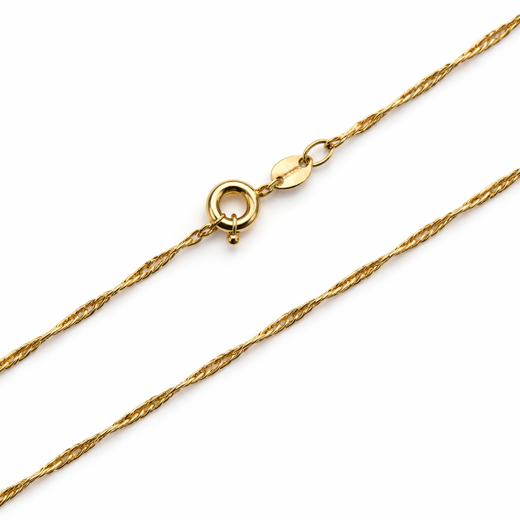 Yellow Gold Twisted Chain, 18k, 1.96gr, 17Inch