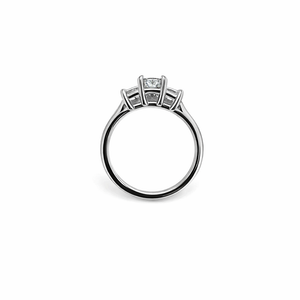 14K White Gold 3 – Stone Princess Cut Diamond Ring TDW: 1.10ct VS2 H