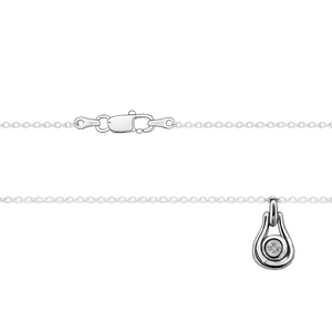 14K White Gold Bezel – Set Diamond Teardrop Pendant Necklace