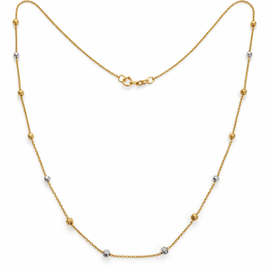 Two-tone Gold Bead Necklace, 18k, 2.93gr, 18''