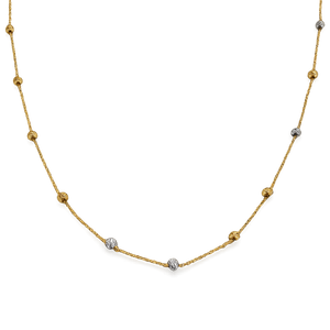 Two-tone Gold Bead Necklace, 18k, 2.93gr, 18''