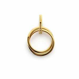 14K Yellow Gold Intertwined Circle with Diamonds Necklace TDW: 0.54ct SI H