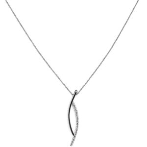 10K White Gold Open Bypass Diamond Pendant Necklace TDW: 0.19ct SI H